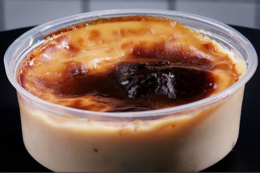 Jericalla custard with a torched top, served to go